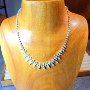 Crystal Rhinestone Choker Statement Necklace 12" to 16" Long Wedding Jewelry